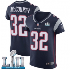 Men's Nike New England Patriots #32 Devin McCourty Navy Blue Team Color Vapor Untouchable Elite Player Super Bowl LII NFL Jersey