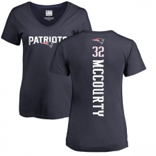 NFL Women's Nike New England Patriots #32 Devin McCourty Navy Blue Backer T-Shirt