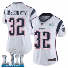 Women's Nike New England Patriots #32 Devin McCourty White Vapor Untouchable Limited Player Super Bowl LII NFL Jersey