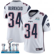 Youth Nike New England Patriots #34 Rex Burkhead White Vapor Untouchable Limited Player Super Bowl LII NFL Jersey