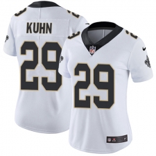 Women's Nike New Orleans Saints #29 John Kuhn White Vapor Untouchable Limited Player NFL Jersey