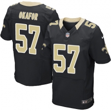 Men's Nike New Orleans Saints #57 Alex Okafor Black Team Color Vapor Untouchable Elite Player NFL Jersey