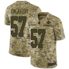Men's Nike New Orleans Saints #57 Alex Okafor Limited Camo 2018 Salute to Service NFL Jersey