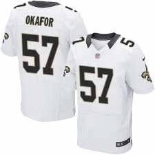 Men's Nike New Orleans Saints #57 Alex Okafor White Vapor Untouchable Elite Player NFL Jersey