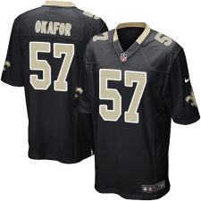 Men's Nike New Orleans Saints #91 Alex Okafor Game Black Team Color NFL Jersey