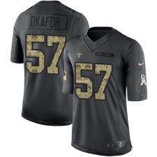 Men's Nike New Orleans Saints #91 Alex Okafor Limited Black 2016 Salute to Service NFL Jersey