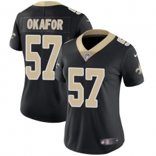 Women's Nike New Orleans Saints #91 Alex Okafor Black Team Color Vapor Untouchable Limited Player NFL Jersey