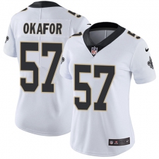 Women's Nike New Orleans Saints #91 Alex Okafor Elite White NFL Jersey