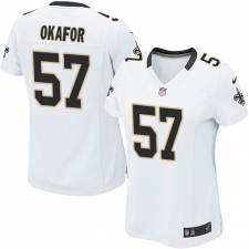 Women's Nike New Orleans Saints #91 Alex Okafor Game White NFL Jersey