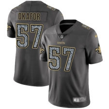 Youth Nike New Orleans Saints #57 Alex Okafor Gray Static Vapor Untouchable Limited NFL Jersey