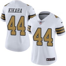 Women's Nike New Orleans Saints #44 Hau'oli Kikaha Limited White Rush Vapor Untouchable NFL Jersey