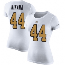 Women's Nike New Orleans Saints #44 Hau'oli Kikaha White Rush Pride Name & Number T-Shirt