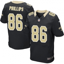 Men's Nike New Orleans Saints #86 John Phillips Black Team Color Vapor Untouchable Elite Player NFL Jersey