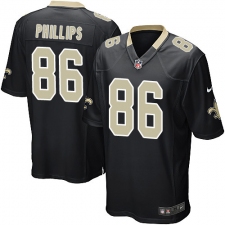 Men's Nike New Orleans Saints #86 John Phillips Game Black Team Color NFL Jersey