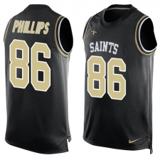 Men's Nike New Orleans Saints #86 John Phillips Limited Black Player Name & Number Tank Top NFL Jersey