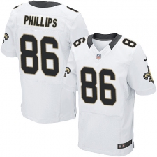 Men's Nike New Orleans Saints #86 John Phillips White Vapor Untouchable Elite Player NFL Jersey