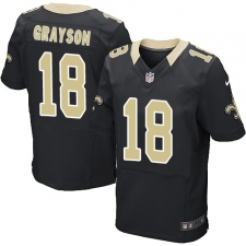 Men's Nike New Orleans Saints #18 Garrett Grayson Black Team Color Vapor Untouchable Elite Player NFL Jersey