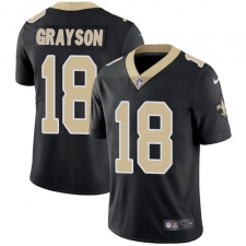 Men's Nike New Orleans Saints #18 Garrett Grayson Black Team Color Vapor Untouchable Limited Player NFL Jersey