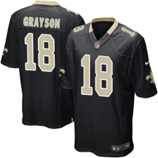 Men's Nike New Orleans Saints #18 Garrett Grayson Game Black Team Color NFL Jersey