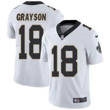 Men's Nike New Orleans Saints #18 Garrett Grayson White Vapor Untouchable Limited Player NFL Jersey