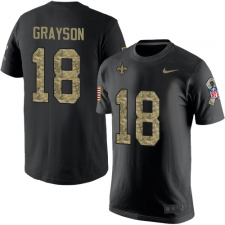 Nike New Orleans Saints #18 Garrett Grayson Black Camo Salute to Service T-Shirt