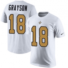 Nike New Orleans Saints #18 Garrett Grayson White Rush Pride Name & Number T-Shirt