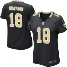 Women's Nike New Orleans Saints #18 Garrett Grayson Game Black Team Color NFL Jersey