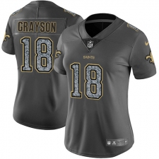 Women's Nike New Orleans Saints #18 Garrett Grayson Gray Static Vapor Untouchable Limited NFL Jersey