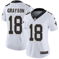 Women's Nike New Orleans Saints #18 Garrett Grayson White Vapor Untouchable Limited Player NFL Jersey