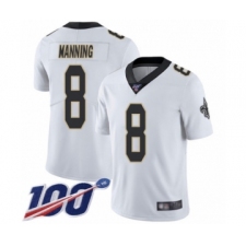 Men's New Orleans Saints #8 Archie Manning White Vapor Untouchable Limited Player 100th Season Football Jersey