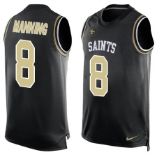 Men's Nike New Orleans Saints #8 Archie Manning Limited Black Player Name & Number Tank Top NFL Jersey
