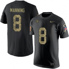 Nike New Orleans Saints #8 Archie Manning Black Camo Salute to Service T-Shirt