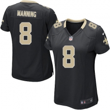 Women's Nike New Orleans Saints #8 Archie Manning Game Black Team Color NFL Jersey