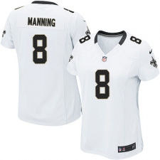 Women's Nike New Orleans Saints #8 Archie Manning Game White NFL Jersey