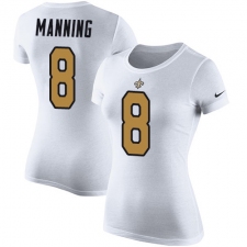 Women's Nike New Orleans Saints #8 Archie Manning White Rush Pride Name & Number T-Shirt