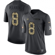 Youth Nike New Orleans Saints #8 Archie Manning Limited Black 2016 Salute to Service NFL Jersey