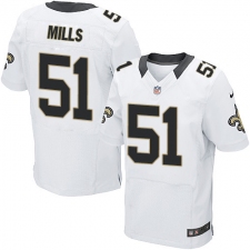 Men's Nike New Orleans Saints #51 Sam Mills White Vapor Untouchable Elite Player NFL Jersey