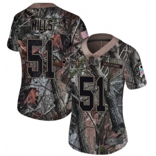 Women's Nike New Orleans Saints #51 Sam Mills Camo Rush Realtree Limited NFL Jersey
