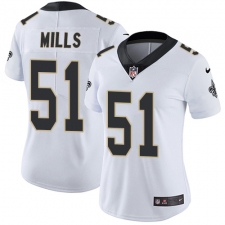 Women's Nike New Orleans Saints #51 Sam Mills Elite White NFL Jersey