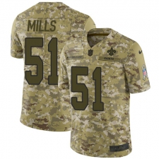 Youth Nike New Orleans Saints #51 Sam Mills Limited Camo 2018 Salute to Service NFL Jersey