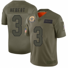 Men's New Orleans Saints #3 Bobby Hebert Limited Camo 2019 Salute to Service Football Jersey