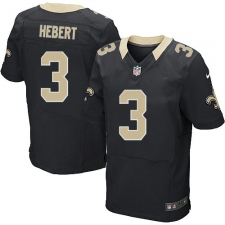 Men's Nike New Orleans Saints #3 Bobby Hebert Black Team Color Vapor Untouchable Elite Player NFL Jersey