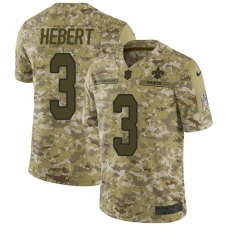 Men's Nike New Orleans Saints #3 Bobby Hebert Limited Camo 2018 Salute to Service NFL Jersey
