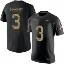 Nike New Orleans Saints #3 Bobby Hebert Black Camo Salute to Service T-Shirt