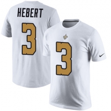 Nike New Orleans Saints #3 Bobby Hebert White Rush Pride Name & Number T-Shirt