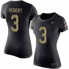 Women's Nike New Orleans Saints #3 Bobby Hebert Black Camo Salute to Service T-Shirt
