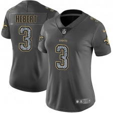 Women's Nike New Orleans Saints #3 Bobby Hebert Gray Static Vapor Untouchable Limited NFL Jersey