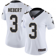 Women's Nike New Orleans Saints #3 Bobby Hebert White Vapor Untouchable Limited Player NFL Jersey