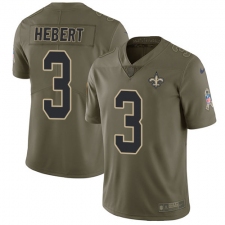 Youth Nike New Orleans Saints #3 Bobby Hebert Limited Olive 2017 Salute to Service NFL Jersey