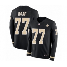 Youth Nike New Orleans Saints #77 Willie Roaf Limited Black Therma Long Sleeve NFL Jersey
